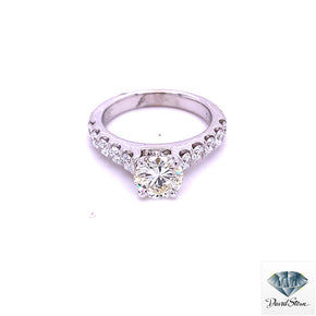 1.30 CT Diamond Round Brilliant cut Single Row Engagement Ring in 14kt White Gold